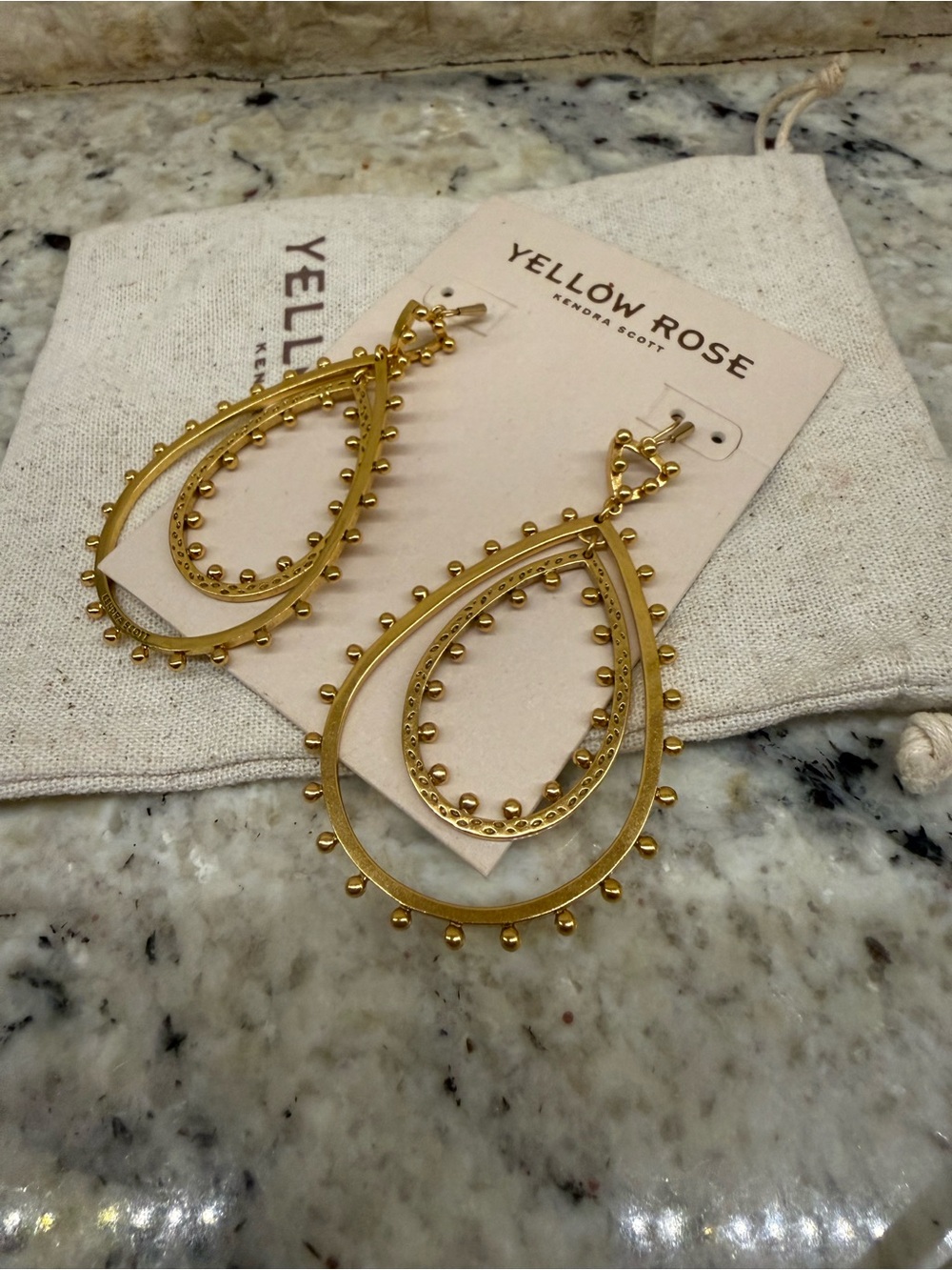 Yellow Rose Rumor Vintage Gold Earrings